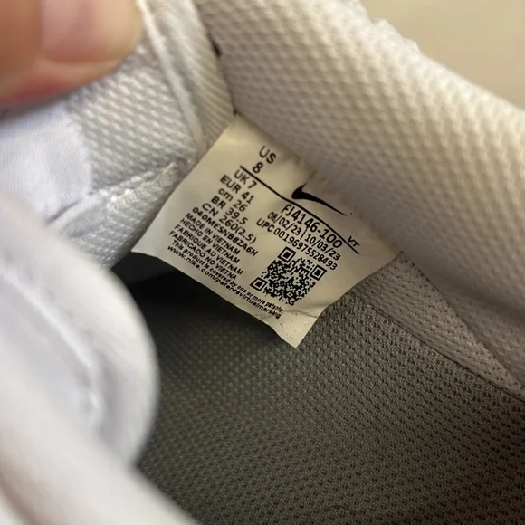 Men's Sz 8 Nike Air Force 1 Low Shoes White Smoke Gray FJ4146-100 sneaker swoosh - Picture 5 of 6